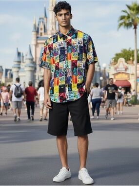 Disney Pixar Soul Movie Jazz Music AOP Short Sleeve button down shirt